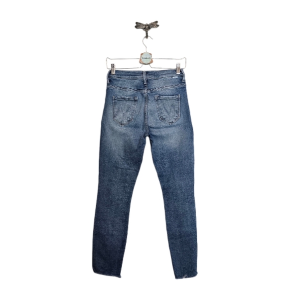 Mother 25×28 The Fly Cut Stunner Ankle Fray In Night On A Shiny White Vespa 25 - Picture 3 of 14